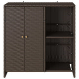 Storage Cabinet with Shelf Brown 100 x 36 x 102 cm Rattan - 45-Degree Angle
