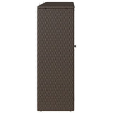 Storage Cabinet with Shelf Brown 100 x 36 x 102 cm Rattan - Rear View