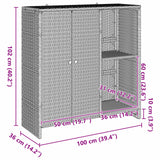 Storage Cabinet with Storage Brown 100 x 36 x 102 cm Rattan - Extra Image