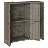 Storage Cabinet with Shelf Grey 100 x 36 x 102 cm Rattan - Top-Down View