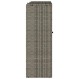 Storage Cabinet with Storage Grey 100 x 36 x 102 cm Rattan - Rear View