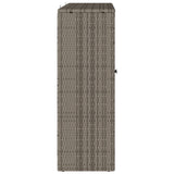 Storage Cabinet with Shelf Grey 100 x 36 x 102 cm Rattan - Rear View