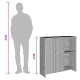 Storage Cabinet with Shelf Grey 100 x 36 x 102 cm Rattan