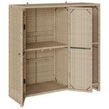 Storage Cabinet with Storage Beige 100 x 36 x 102 cm Rattan - Top-Down View