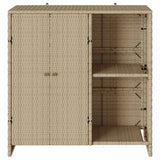 Storage Cabinet with Storage Beige 100 x 36 x 102 cm Rattan - 45-Degree Angle