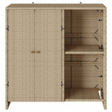 Storage Cabinet with Shelf Beige 100 x 36 x 102 cm Rattan - 45-Degree Angle