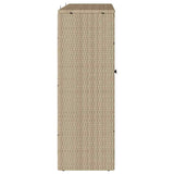 Storage Cabinet with Storage Beige 100 x 36 x 102 cm Rattan - Rear View