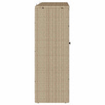 Storage Cabinet with Shelf Beige 100 x 36 x 102 cm Rattan