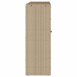 Storage Cabinet with Shelf Beige 100 x 36 x 102 cm Rattan - Rear View