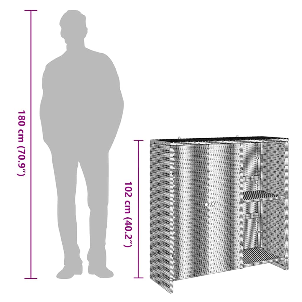 Storage Cabinet with Storage Beige 100 x 36 x 102 cm Rattan