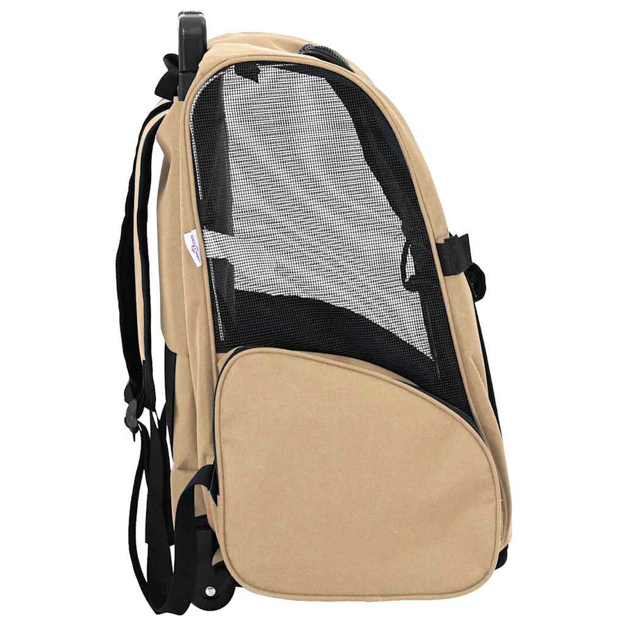 Pet Trolley 3-in-1 Design Sand 48x32x(57-106) cm Oxford Fabric