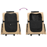 Pet Trolley 3-in-1 Design Sand 48x32x(57-106) cm Oxford Fabric - Low Angle