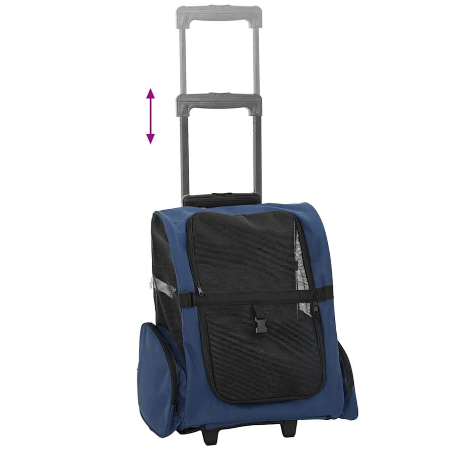 Pet Trolley 3-in-1 Design Blue 48x32x(57-106) cm Oxford Fabric