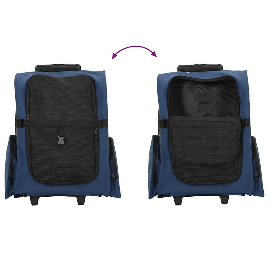 Pet Trolley 3-in-1 Design Blue 48x32x(57-106) cm Oxford Fabric