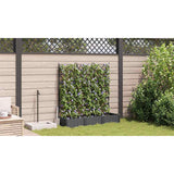 Garden Planter with Trellis 3 pcs Black 120 x 40 x 125.5 cm PP - Top-Down View
