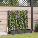 Garden Planter 3 pcs Black 120 x 40 x 125,5 cm PP