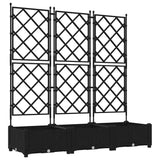 Garden Planter 3 pcs Black 120 x 40 x 125,5 cm PP