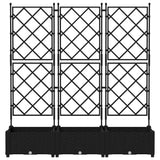 Garden Planter 3 pcs Black 120 x 40 x 125,5 cm PP