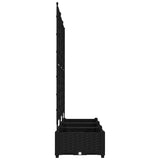 Garden Planter 3 pcs Black 120 x 40 x 125,5 cm PP