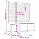 Garden Planter with Trellis 3 pcs Black 120 x 40 x 143 cm PP - Low Angle