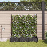 Garden Planter 3 pcs Black 120 x 40 x 126 cm PP
