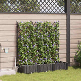 Garden Planter 3 pcs Black 120 x 40 x 126 cm PP