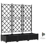 Garden Planter 3 pcs Black 120 x 40 x 126 cm PP