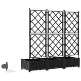 Garden Planter 3 pcs Black 120 x 40 x 126 cm PP