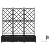 Garden Planter 3 pcs Black 120 x 40 x 126 cm PP