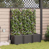 Garden Planter 3 pcs Black 120 x 40 x 142 cm PP