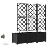 Garden Planter 3 pcs Black 120 x 40 x 142 cm PP