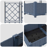 Garden Planter 3 pcs Grey 120 x 40 x 125,5 cm PP - Close-Up Angle