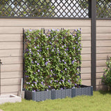 Garden Planter 3 pcs Grey 120 x 40 x 125,5 cm PP
