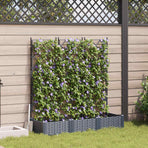 Garden Planter 3 pcs Grey 120 x 40 x 125,5 cm PP