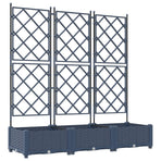 Garden Planter 3 pcs Grey 120 x 40 x 125,5 cm PP