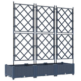 Garden Planter 3 pcs Grey 120 x 40 x 125,5 cm PP
