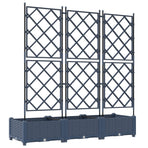 Garden Planter 3 pcs Grey 120 x 40 x 125,5 cm PP