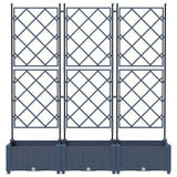 Garden Planter 3 pcs Grey 120 x 40 x 125,5 cm PP