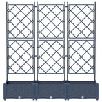 Garden Planter 3 pcs Grey 120 x 40 x 125,5 cm PP