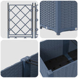Garden Planter 3 pcs Grey 120 x 40 x 143 cm PP