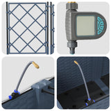 Garden Planter with Trellis 3 pcs Grey 120 x 40 x 143 cm PP - Close-Up Angle