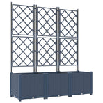 Garden Planter 3 pcs Grey 120 x 40 x 143 cm PP