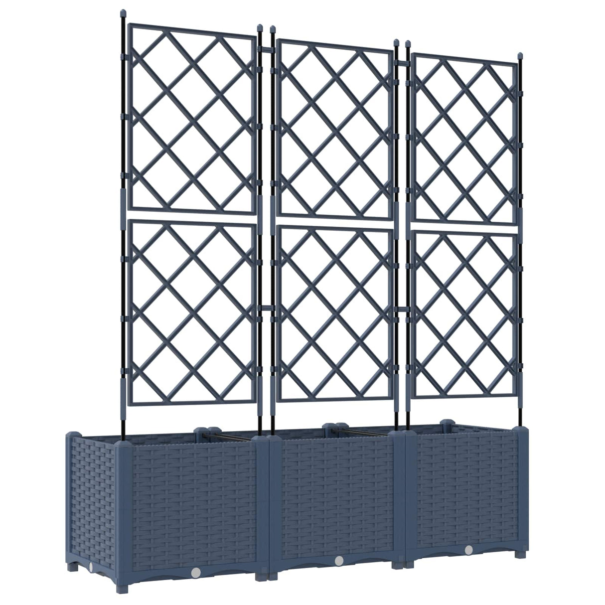 Garden Planter 3 pcs Grey 120 x 40 x 143 cm PP