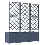 Garden Planter 3 pcs Grey 120 x 40 x 143 cm PP