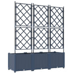 Garden Planter 3 pcs Grey 120 x 40 x 143 cm PP