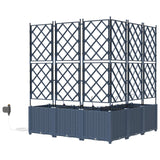 Garden Planter with Trellis 3 pcs Grey 120 x 40 x 143 cm PP - Rear View