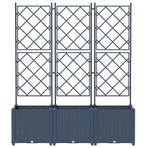 Garden Planter 3 pcs Grey 120 x 40 x 143 cm PP