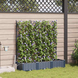 Garden Planter 3 pcs Grey 120 x 40 x 126 cm PP - Side View