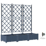 Garden Planter 3 pcs Grey 120 x 40 x 126 cm PP