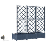 Garden Planter 3 pcs Grey 120 x 40 x 126 cm PP